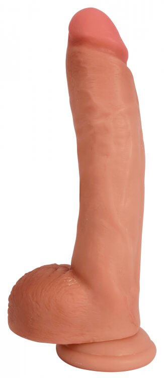 Jock Bareskin 9 inches Vibrating Vanilla Light Skin Tone Dildo