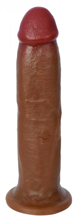 Jock Bareskin 8 Inches Latte Dildo with Suction Cup Base - Ultra Lifelike Texture and Realistic Firmness.