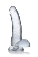 Jock C-Thru 8 inches clear dildo with balls and suction cup from Curve Novelties, featuring lifelike details and extreme flexibility.