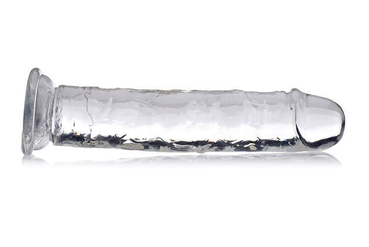 Clear 8-inch dildo with ultra-flexible and lifelike design from Curve Novelties.