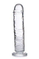 Jock C-Thru 8-inch clear dildo from Curve Novelties, ultra-flexible waterproof design with suction base, crafted from TPE for lifelike detail