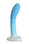 SIMPLY SWEET RIPPLED SILICONE DILDO BLUE/WHITE-0