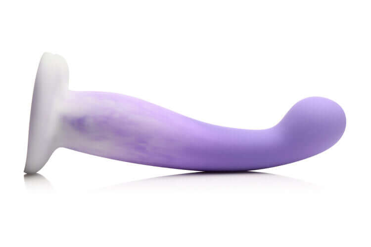 Simply Sweet Slim G-Spot Silicone Dildo by Curve Novelties in vibrant purple, designed for targeted G-spot stimulation.