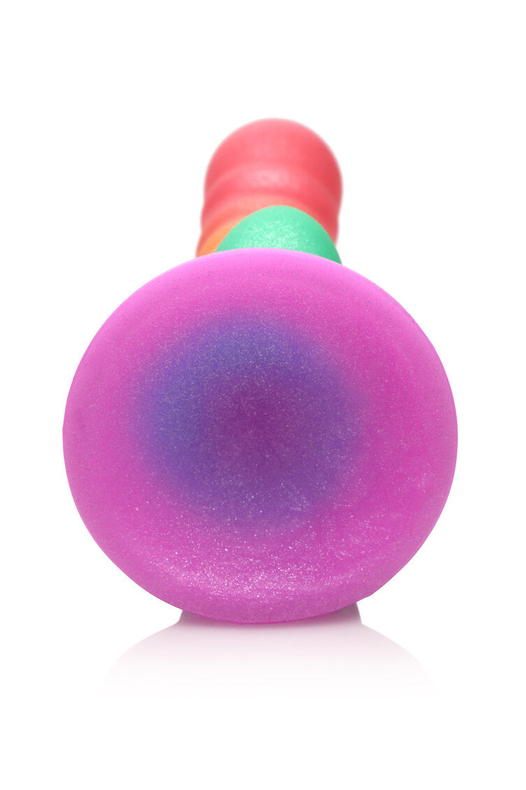 SIMPLY SWEET 6.5IN RIBBED RAINBOW DILDO-5