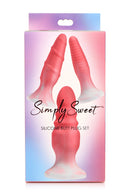 SIMPLY SWEET SILICONE BUTT PLUG SET PINK-0