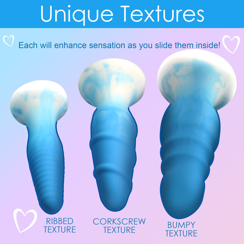 SIMPLY SWEET SILICONE BUTT PLUG SET BLUE-4