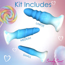 SIMPLY SWEET SILICONE BUTT PLUG SET BLUE-6