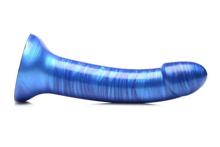 SIMPLY SWEET 7 IN METALLIC SILICONE DILDO BLUE-1