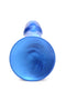 Simply Sweet 7-Inch Metallic Silicone Dildo in Blue with Strong Suction Cup Base