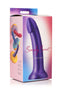 Simply Sweet Metallic Silicone Dildo Packaging Showing Design and Features