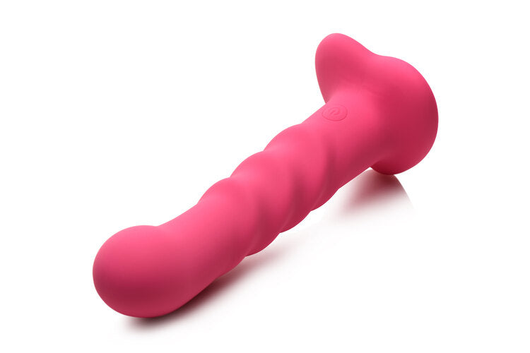 SIMPLY SWEET VIBRATING RIBBED SILICONE DILDO W/ REMOTE-1
