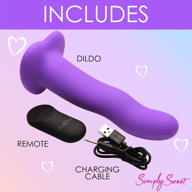 SIMPLY SWEET VIBRATING WAVY SILICONE DILDO W/ REMOTE-2