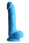 CURVE NOVELTIES Lollicock 7 inches Silicone Dong with Balls Berry Blue at $32.99