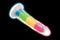 Lollicock 7-inch Glow In The Dark Rainbow Silicone Dildo radiantly colored from Curve Toys.