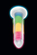 LOLLICOCK 7IN GLOW IN THE DARK RAINBOW SILICONE DILDO-4