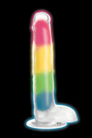 Lollicock 7 inches Glow In The Dark Rainbow Silicone Dildo with Balls from Curve Toys