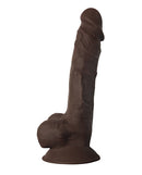CURVE NOVELTIES Fleshstixx 7 inches Silicone Dildo with Balls Chocolate Brown at $29.99