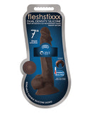 CURVE NOVELTIES Fleshstixx 7 inches Silicone Dildo with Balls Chocolate Brown at $29.99