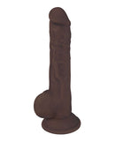 CURVE NOVELTIES Fleshstixxx 9 inches Silicone Dildo with Balls Chocolate Brown at $49.99