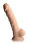 CURVE NOVELTIES Fleshstixxx 8 inches Vibrating Dildo with Balls Light Beige at $59.99