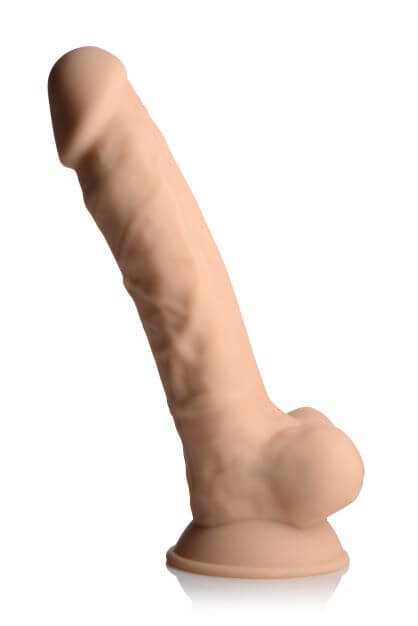 CURVE NOVELTIES Fleshstixxx 8 inches Vibrating Dildo with Balls Light Beige at $59.99