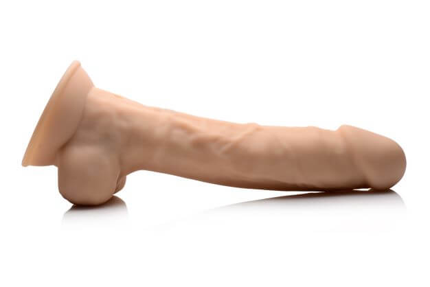 CURVE NOVELTIES Fleshstixxx 8 inches Vibrating Dildo with Balls Light Beige at $59.99