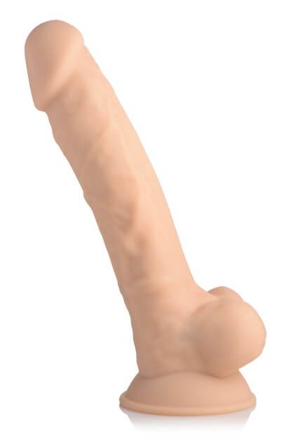 CURVE NOVELTIES Fleshstixxx 8 inches Vibrating Dildo with Balls Light Beige at $59.99