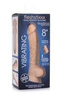 CURVE NOVELTIES Fleshstixxx 8 inches Vibrating Dildo with Balls Light Beige at $59.99