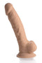 CURVE NOVELTIES Fleshstixxx 8 inches Vibrating Dildo with Balls Medium Tan at $59.99