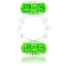 Two-O Double Pleasure Vibrating Ring in green with dual motors for enhanced mutual pleasure during intimacy.