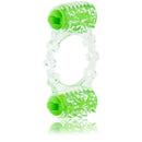 Two-O Double Pleasure Vibrating Ring in green, featuring dual motors for enhanced stimulation and mutual pleasure for couples.