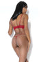 Coquette Lingerie Lace & Matte Wetlook Bra and G-String Merlot Red S/M from Coquette Lingerie at $34.99