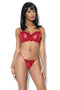 Coquette Lingerie Lace & Matte Wetlook Bra and G-String Merlot Red S/M from Coquette Lingerie at $34.99