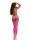 SHEER THIGH HIGH W/ STAY UP LACE TOP HOT PINK O/S-0