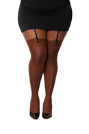 Sheer Thigh High Stocking with Back Seams Espresso Q/S from Dreamgirl Lingerie