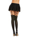 NUDE PANTYHOSE W/ KNITTED BOW DETAIL GARTERS BLACK O/S-0
