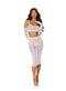 Seamless Sheer Lace Bralette and Slip Skirt White O/S from Dreamgirl Lingerie