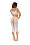 Seamless Sheer Lace Bralette and Slip Skirt White O/S from Dreamgirl Lingerie