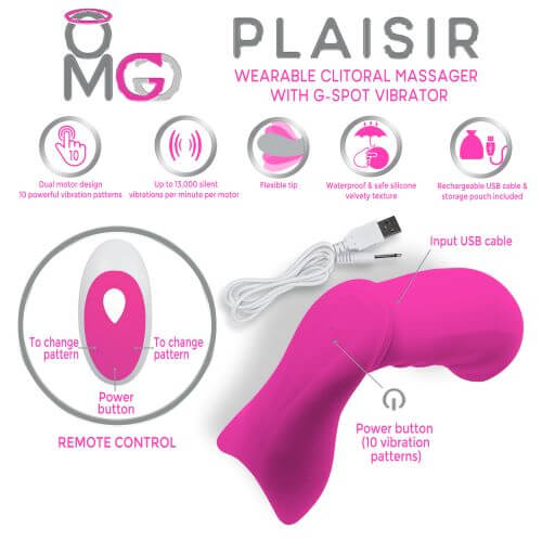 Doctor Love OMG Plaisir Wearable Clitoral Massager with G-Spot Vibrator Pink at $64.99