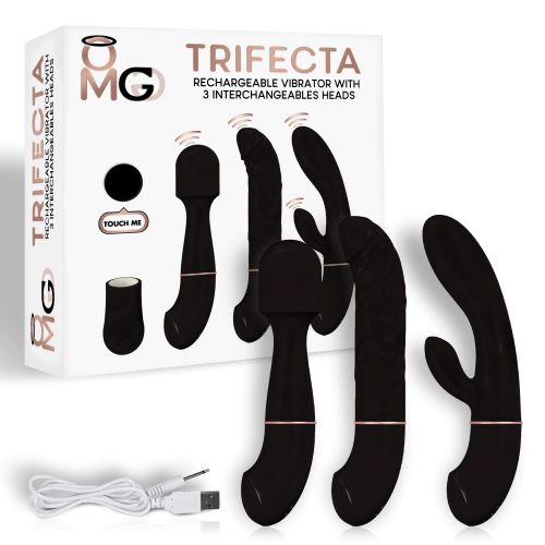 Doctor Love Trifecta Rechargeable Vibrator with 3 Interchangeable Heads Black at $99.99