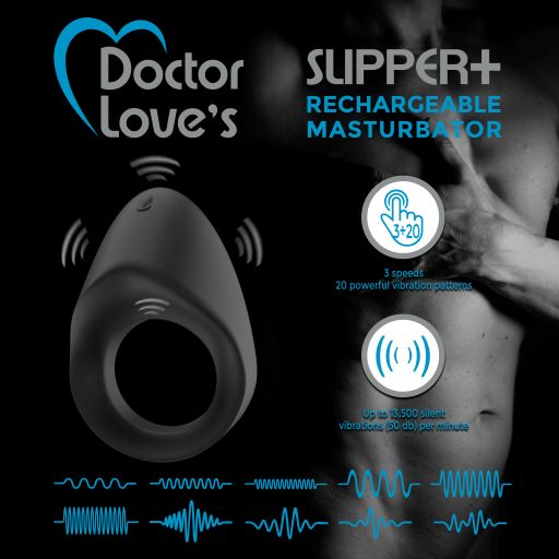 Doctor Love Rechargeable Vibrating Cock Ring Black at $27.99