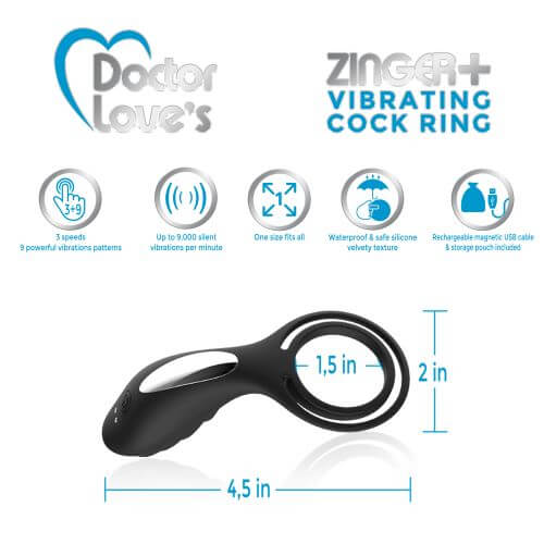 Doctor Love Doctor Love Zinger + Vibrating Rechargeable Cock Ring at $29.99