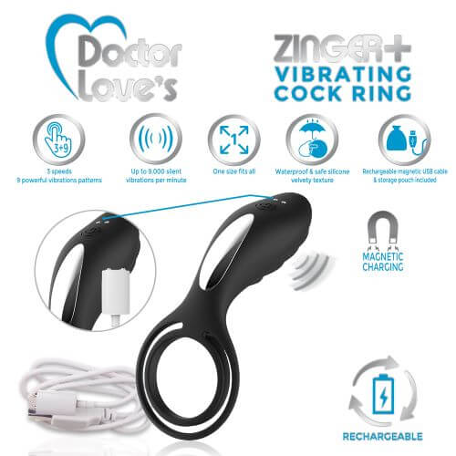 Doctor Love Doctor Love Zinger + Vibrating Rechargeable Cock Ring at $29.99