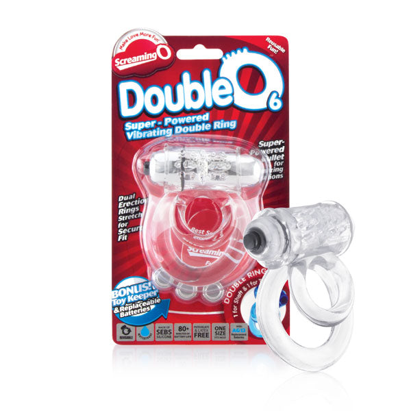 Screaming O Screaming O Double O 6 Clear Vibrating Cock Ring at $14.99