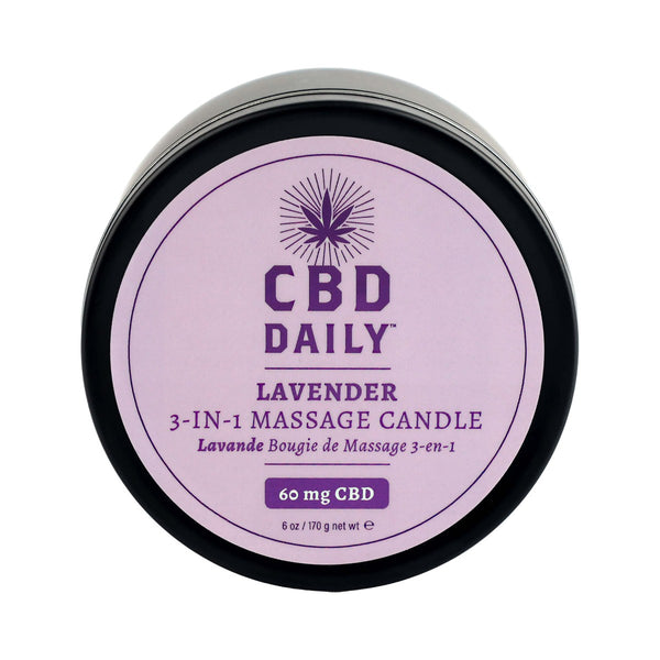 CBD DAILY LAVENDER 3-IN-1 MASSAGE CANDLE 6 OZ-0