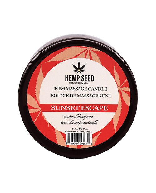 Hemp Seed 3 In 1 Sunset Massage Candle 6 Oz