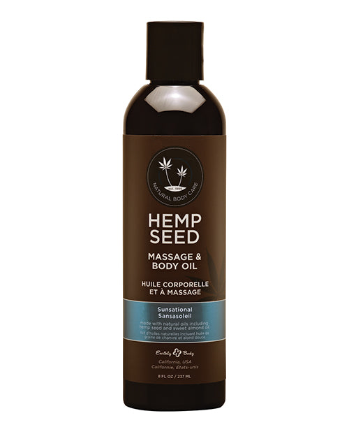 Earthly Body Hemp Seed Massage Oil Sunsational 8 Oz at $14.99