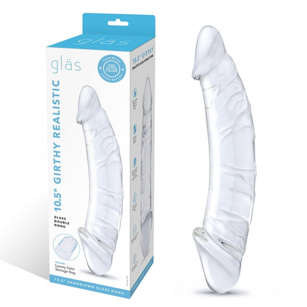 Electric / Hustler Lingerie Glas 10.5 inches Girthy Realistic Glass Double Dong at $59.99