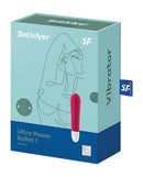 Satisfyer Ultra Power Bullet Vibrator 1 Perfect Twist Red packaging with powerful vibrations and intuitive controls.