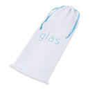 Glas branded white storage bag with blue strings for glass dildo